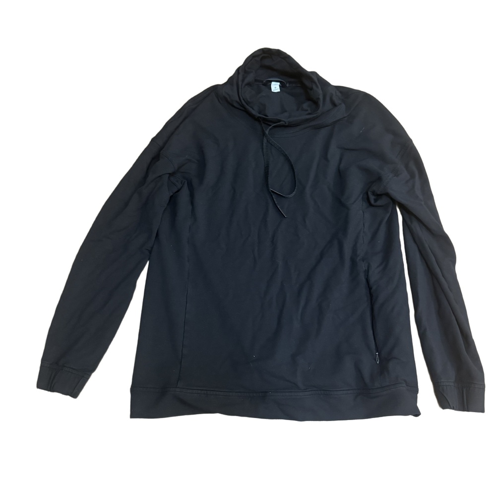Lululemon Sweatshirt Womens Size 6 Navy‎ Cowl Neck Drawstring Athleisure Cozy